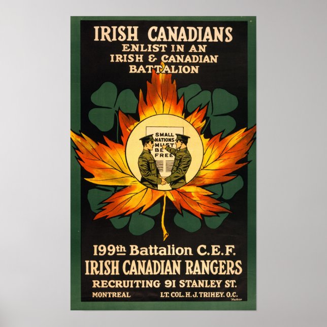 WORLD WAR 1 CANADIAN RECRUITING POSTER (Front)