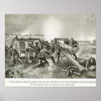 World War 1, French  artillery in action Poster
