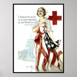 WORLD WAR 1 RED CROSS POSTER   1918