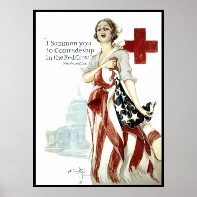 WORLD WAR 1 RED CROSS POSTER   1918 (Front)