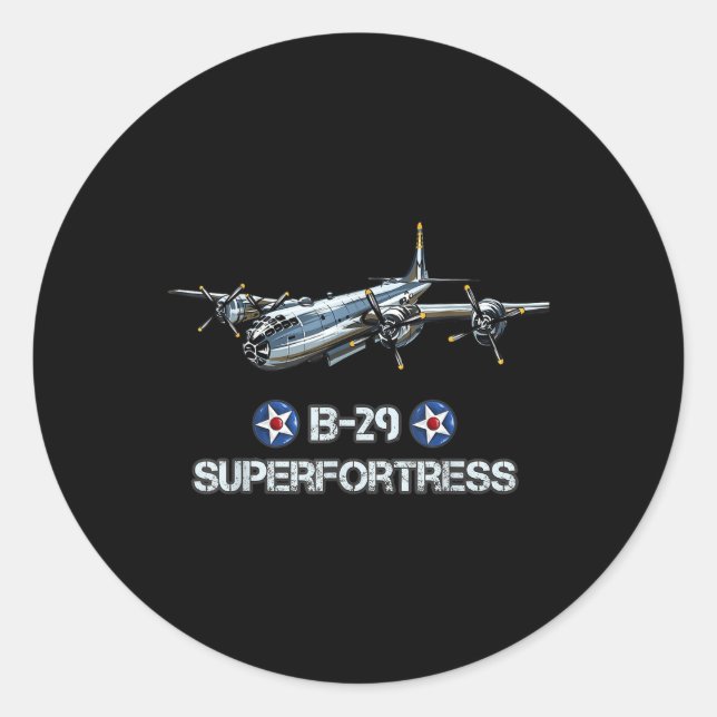 World War 2 American Aircraft Wwii B-29 Superfortr Classic Round Sticker (Front)