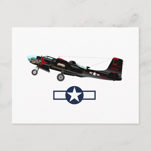 World War 2 American Airplanes Invitation Postcard (Front)