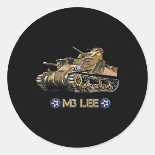 World War 2 American Medium Tank M3 Lee Classic Round Sticker