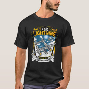 World War 2 American P 38 Lightning Fighter Airpla T-Shirt