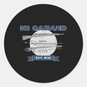 World War 2 Apparel M1 Garand - Uni-adults, Black, Classic Round Sticker
