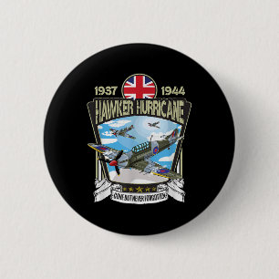 World War 2 British Aircraft Hawker Hurricane Figh 6 Cm Round Badge