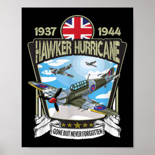 World War 2 British Aircraft Hawker Hurricane Figh Poster