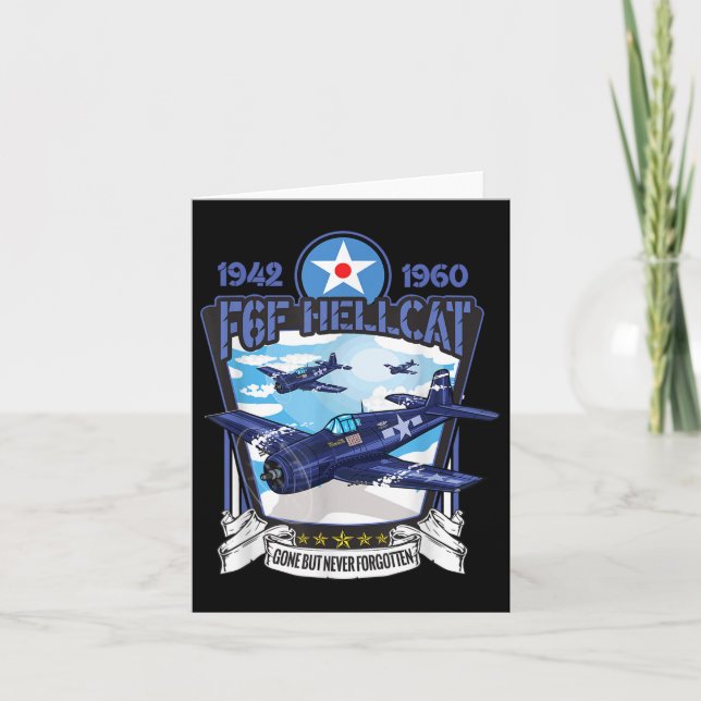 World War 2 F6f Hellcat Fighter Aeroplane  Card (Front)