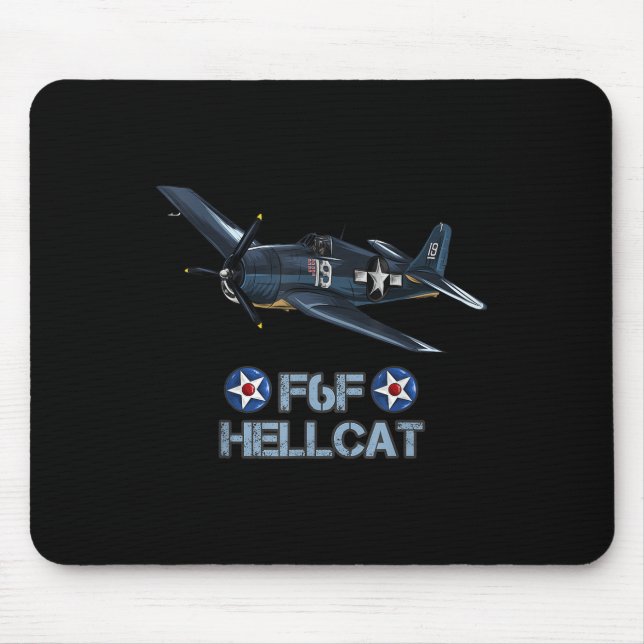 World War 2 F6f Hellcat Fighter Aeroplane  Mouse Pad (Front)