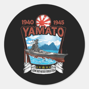 World War 2 Military Japanese Battleship Yamato  Classic Round Sticker
