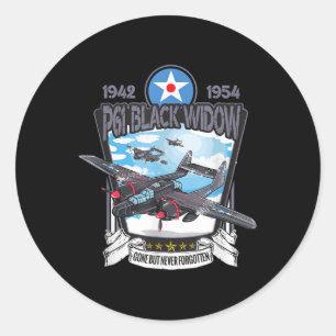 World War 2 P61 Black Widow Fighter Aeroplane Classic Round Sticker