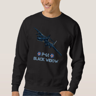 World War 2 P61 Black Widow Fighter Airplane Sweatshirt
