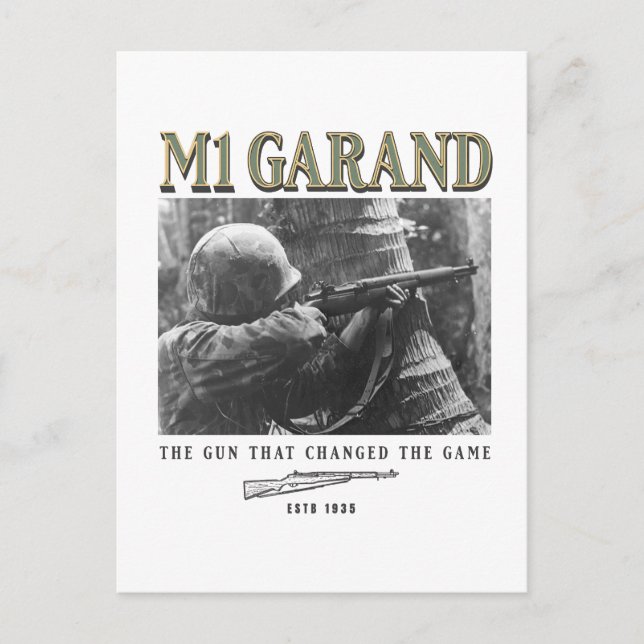 World War 2 Weapon M1 Garand Rifle Postcard (Front)