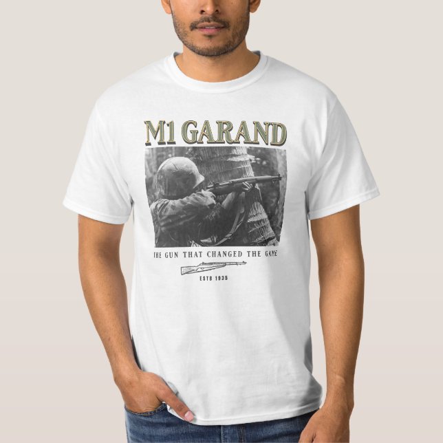 World War 2 Weapon M1 Garand Rifle T-Shirt (Front)