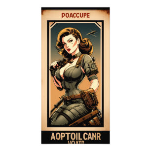 world war girl vintage style photo print