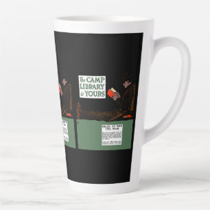 World War I Camp Library 1917 Military  Latte Mug