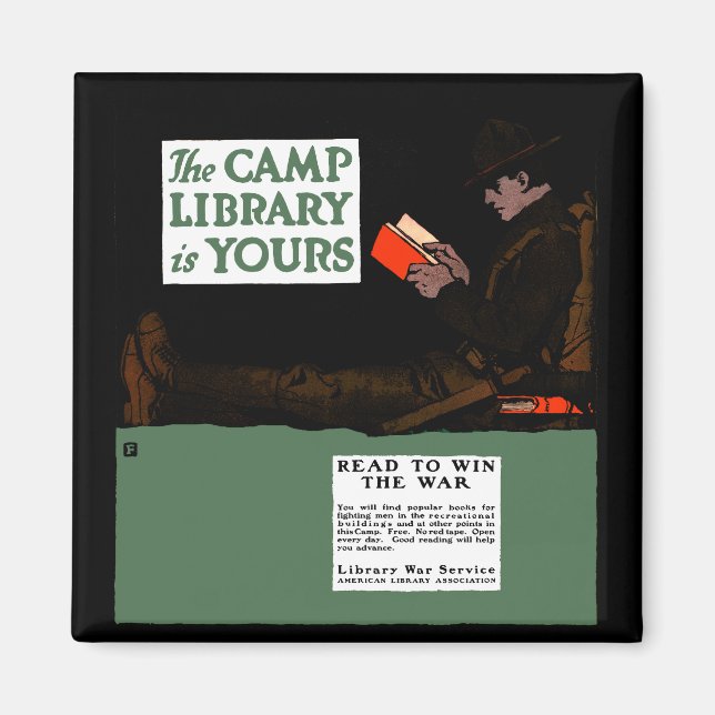 World War I Camp Library 1917 Military  Magnet (Front)