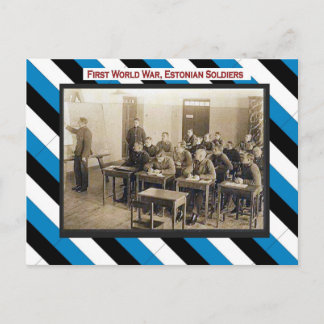 World War I, Estonian soldiers classroom Postcard