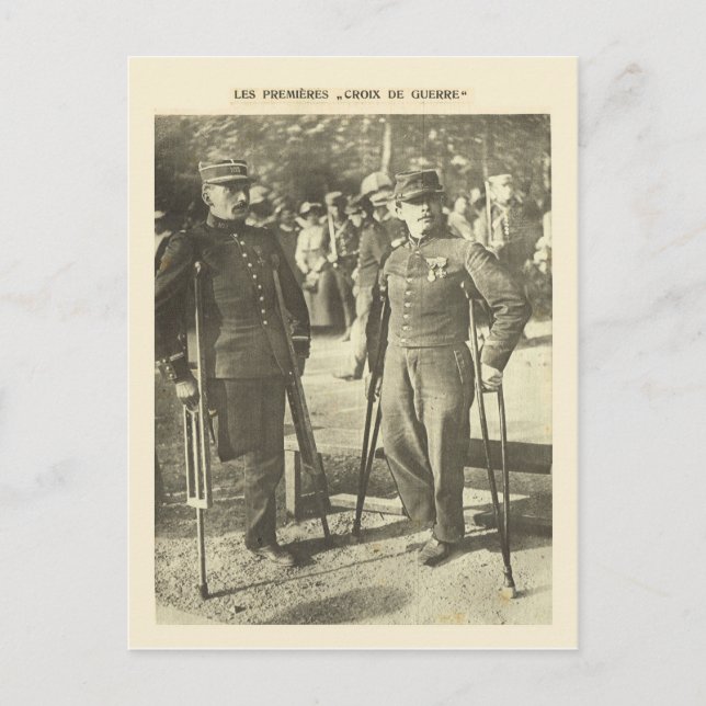 World War I,   First "Croix du Guerre" Postcard (Front)