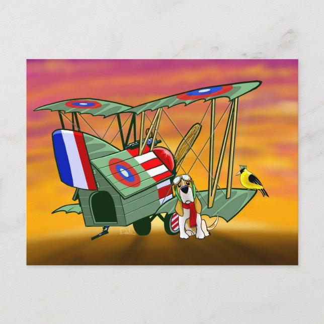 World War I Flying Ace postcard (Front)