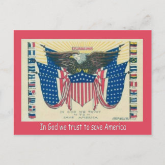 World War I,   Propaganda, In God we trust Postcard