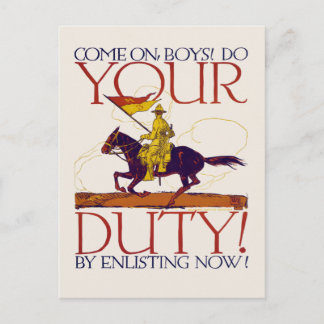 World War I Recruiting Poster 01 Postcard