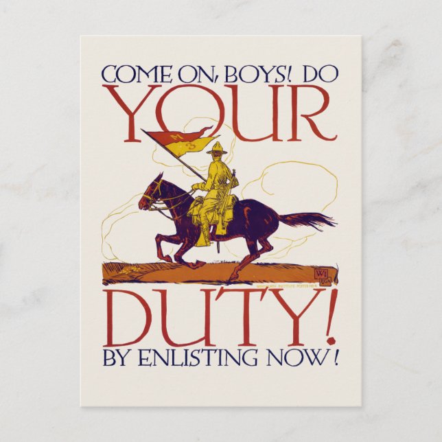World War I Recruiting Poster 01 Postcard (Front)
