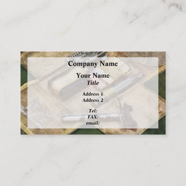 World War I Shaving Kit Business Card (Front)