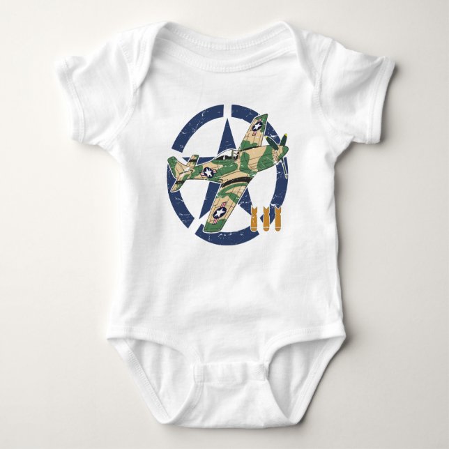WORLD WAR II AIRCRAFT BABY BODYSUIT (Front)