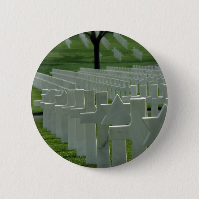 World War II cemetery, Memorial Day 6 Cm Round Badge (Front)