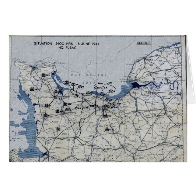 World War II D-Day Map June 6, 1944 (Front Horizontal)