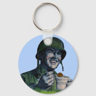 World War II GI eating ice cream Key Ring
