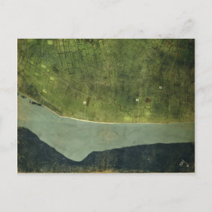 World War II Map of Utah Beach Normandy France Postcard