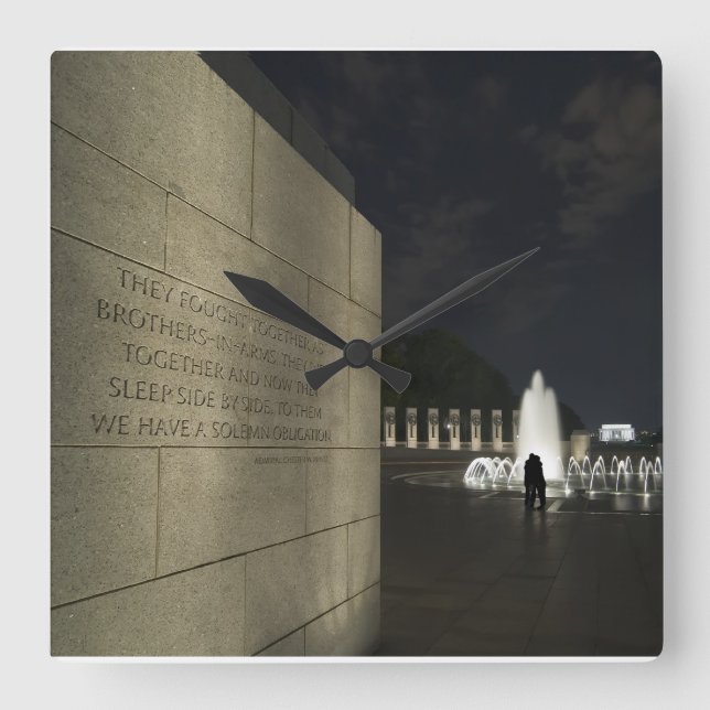 World War II Memorial Square Wall Clock (Front)
