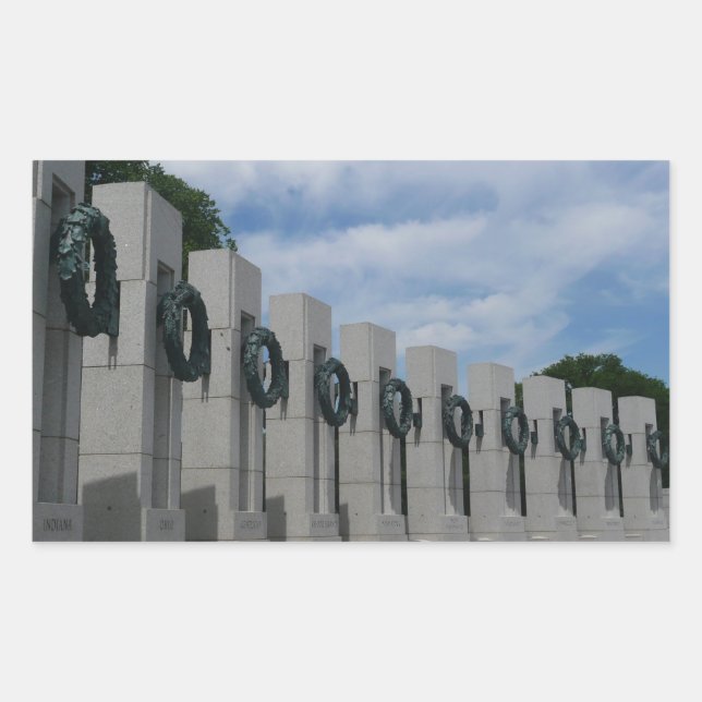 World War II Memorial Wreaths I Rectangular Sticker (Front)