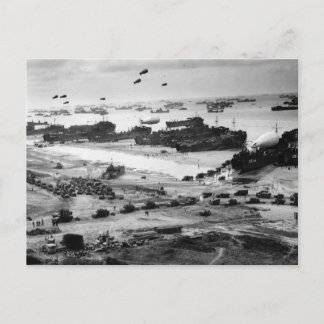 World War II Normandy Beach Supplies Delivered Postcard