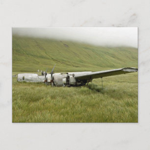 World War II plane wreckage on Atka Island Postcard