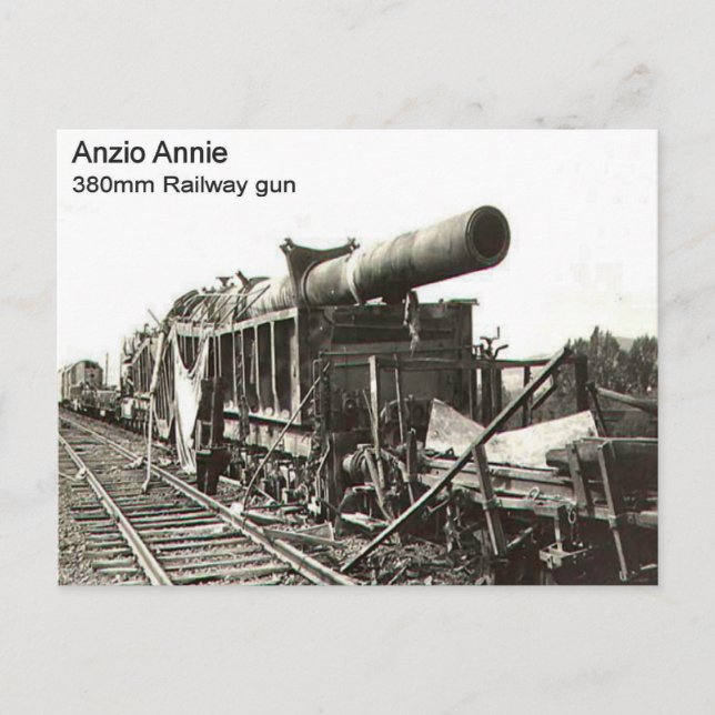 World War II    Railway gun, Anzio Annie Postcard (Front)
