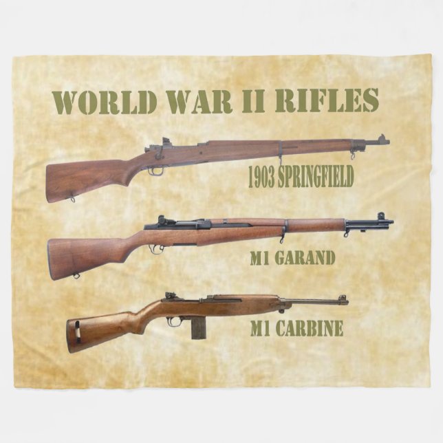 WORLD WAR II RIFLES FLEECE BLANKET (Front (Horizontal))