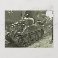 World War II Sherman tank disembarked from LST