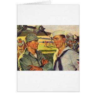 World War II soldier meets sailor