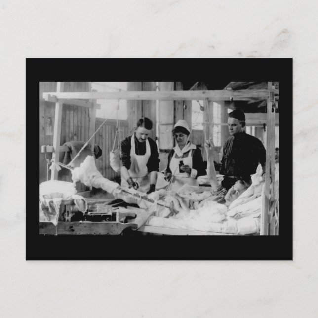 World War One Nurse Field Hospital Postcard (Front)