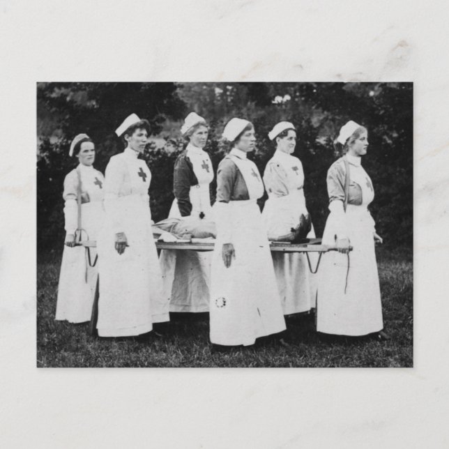 World War One Nurses Carry the Wounded Postcard (Front)