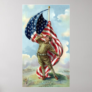World War One Soldier -- Border Poster