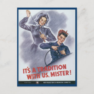 World War Postcards, Women working Postcard