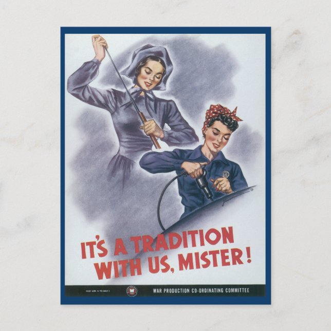 World War Postcards, Women working Postcard (Front)