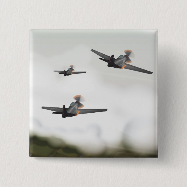 World War Two Aeroplanes 15 Cm Square Badge (Front)