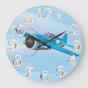 World War Two Fighter Aircraft Large Clock