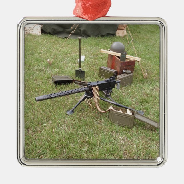 World War Two Machine Gun Metal Tree Decoration (Front)