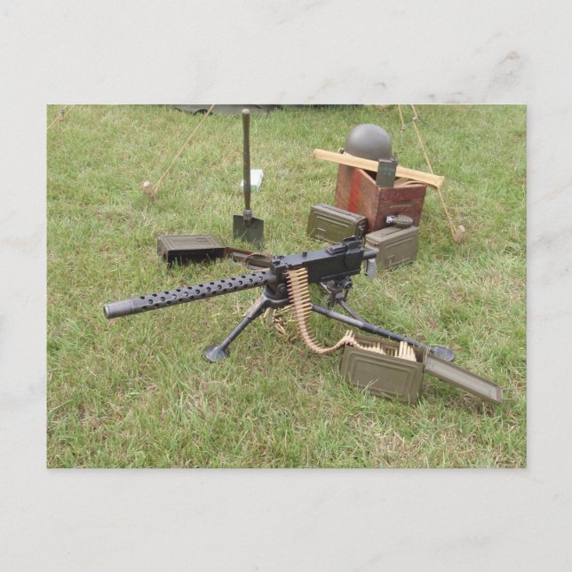 World War Two Machine Gun Postcard (Front)